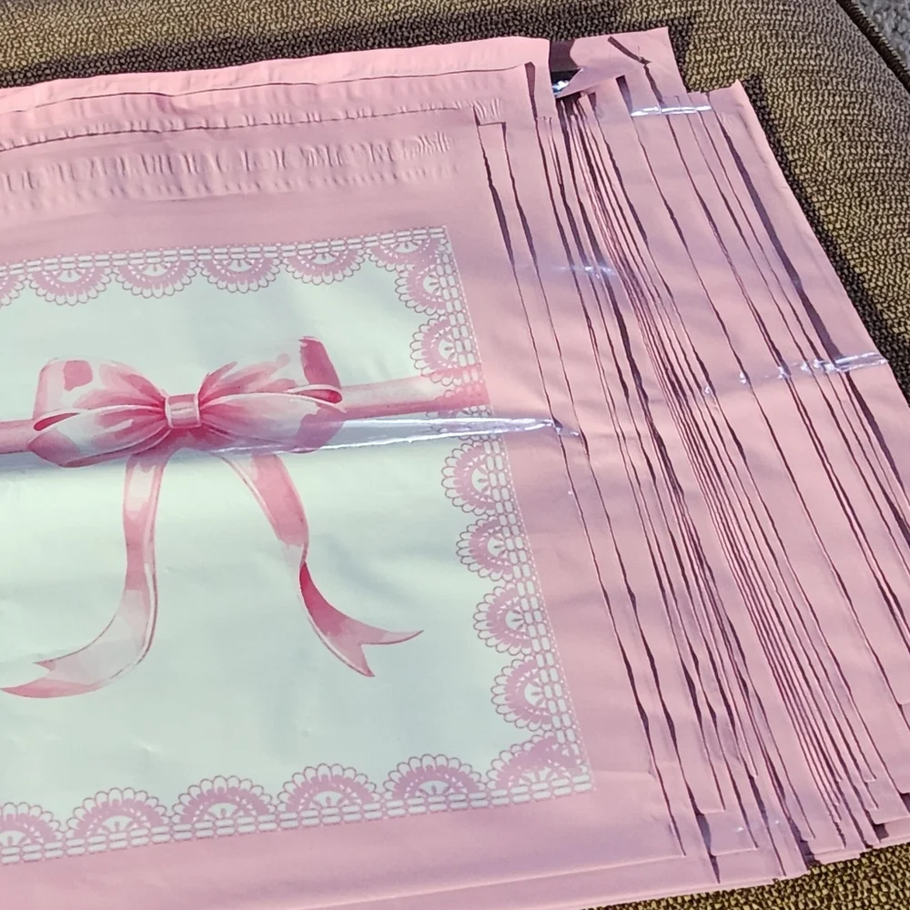 30 Pink Ribbon 10 X 12 Inch Poly Mailers